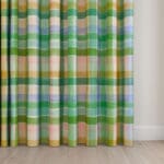 Bluebellgray Cabin Check Green Multi Wave Curtain