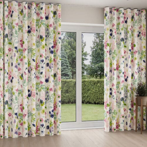 Bluebellgray Foxglove Pink Purple Wave Curtain