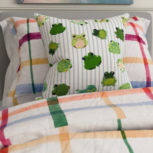 Wee Blue Bell Little Frogs Pond Cushion
