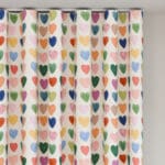 Wee Blue Bell Love Hearts Multi Wave Curtain