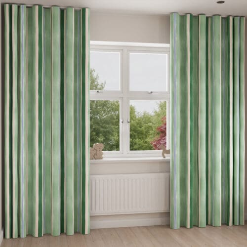 Bluebellgray Seaside Stripe Seaglass Wave Curtain