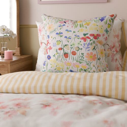 Wee Blue Bell Secret Garden Rose Cushion