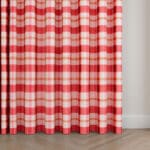 Wee Blue Bell Strawberry Jam Check Red Pink Wave Curtain