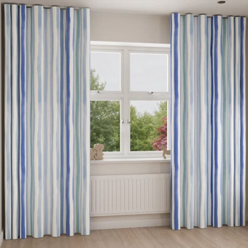 Bluebellgray Sunday Stripe Blue Wave Curtain