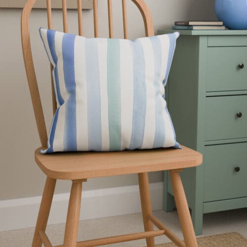 Bluebellgray Sunday Stripe Blue Cushion