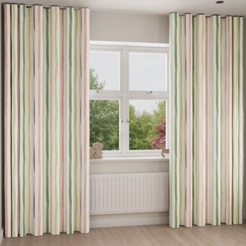 Bluebellgray Watercolour Stripe Tetbury Wave Curtain