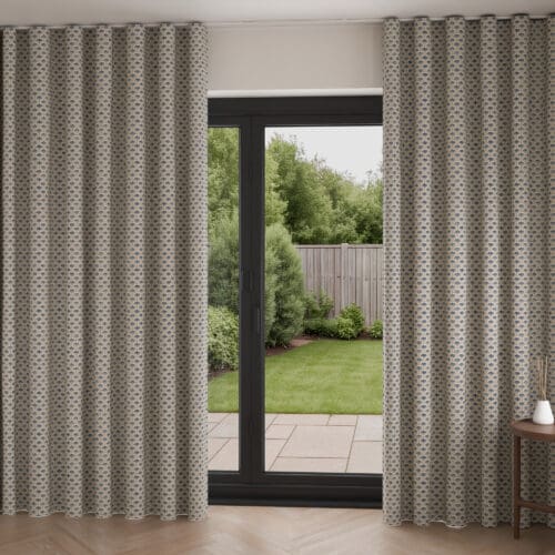 Land & Shore Dawn Blue Red Wave Curtain