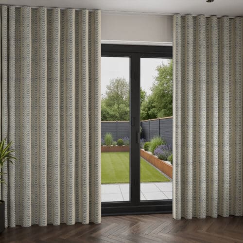 Land & Shore Fintra Stripe Blue Red Wave Curtain