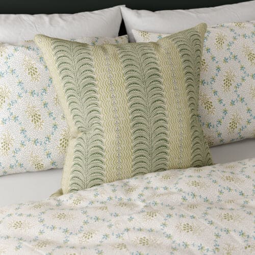Land & Shore Fintra Stripe Green Cushion