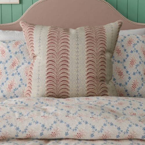 Land & Shore Fintra Stripe Red Blue Cushion