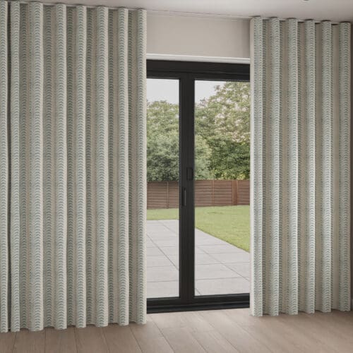 Land & Shore Fintra Stripe Teal Wave Curtain