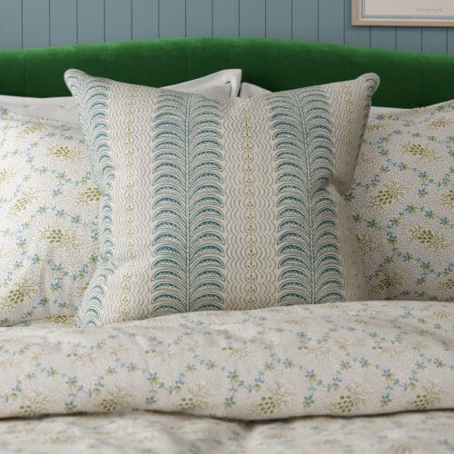 Land & Shore Fintra Stripe Teal Cushion