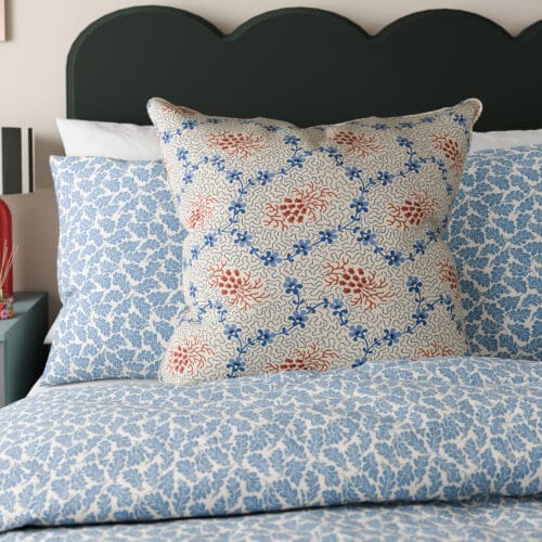 Land & Shore Lorie Blue Red Cushion