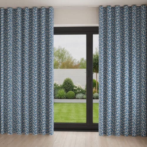 Land & Shore Oak Leaf Blue Wave Curtain