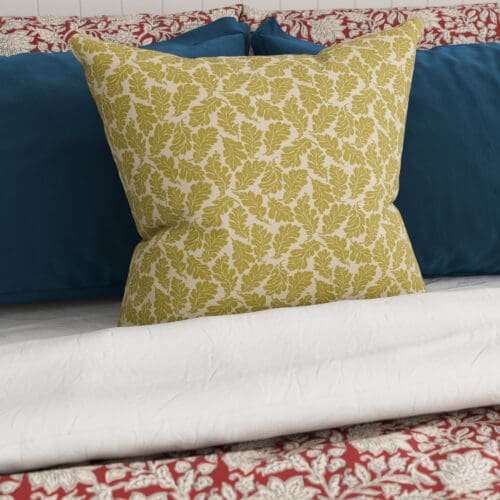 Land & Shore Oak Leaf Ochre Cushion