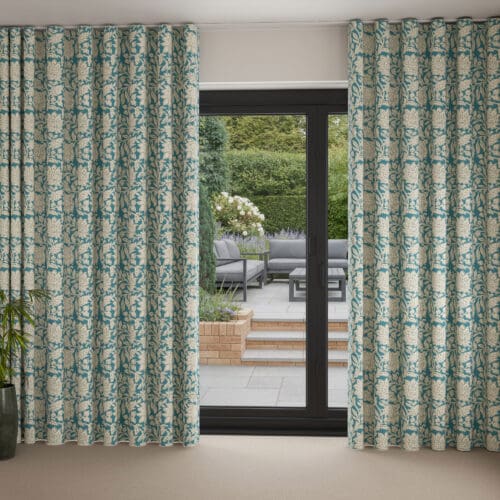 Land & Shore Rowallane Teal Wave Curtain