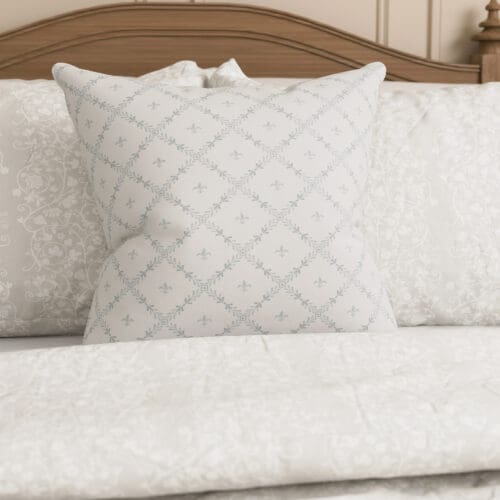Historic Royal Palaces Fleur De Lis Dove Grey Cushion