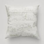 Historic Royal Palaces Palace Toile Green Cushion