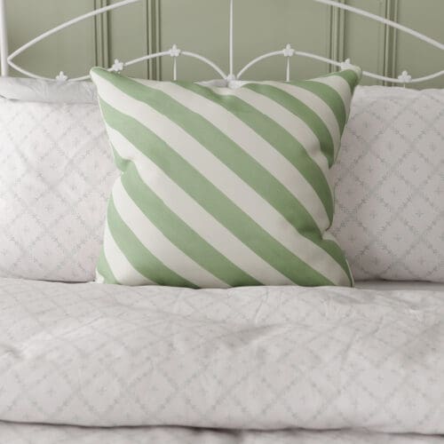 Historic Royal Palaces Tudor Stripe Green Cushion