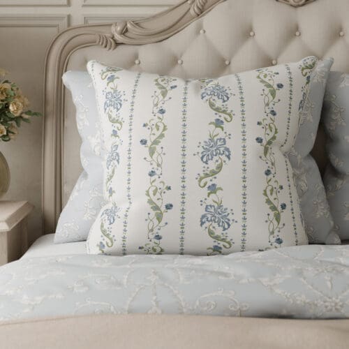 Historic Royal Palaces Waistcoat Stripe Blue Cushion