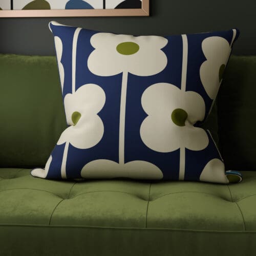 Orla Kiely Abacus Flower Navy Cushion
