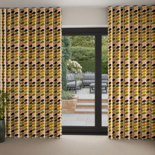 Orla Kiely Multi Stem Auburn & Orange Wave Curtain