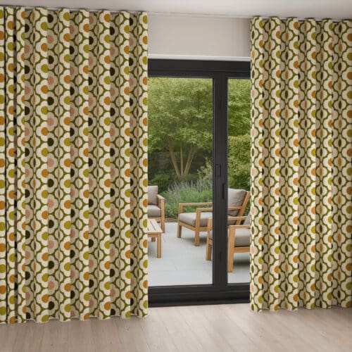 Orla Kiely Spot Flower Multi Autumn Wave Curtain