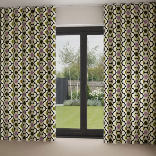 Orla Kiely Spot Flower Multi Mauve Wave Curtain