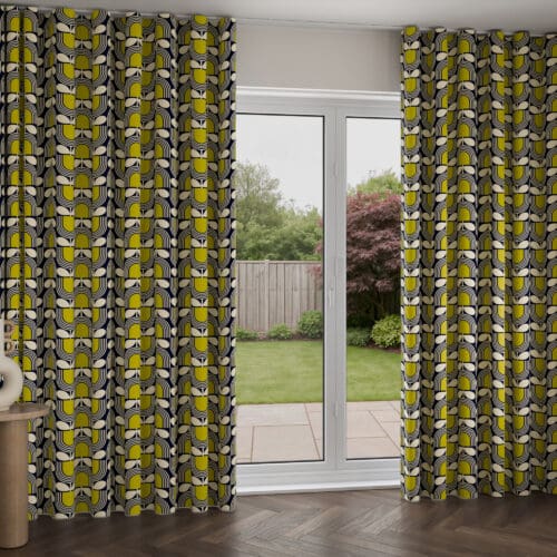Orla Kiely Striped Tulip Navy Wave Curtain