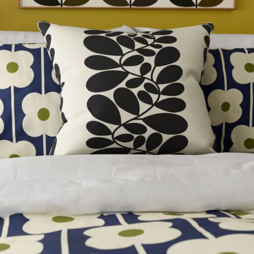 Orla Kiely Sycamore Stripe Black Cushion