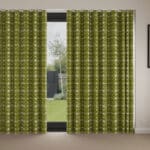 Orla Kiely Textured Flower Olive Wave Curtain