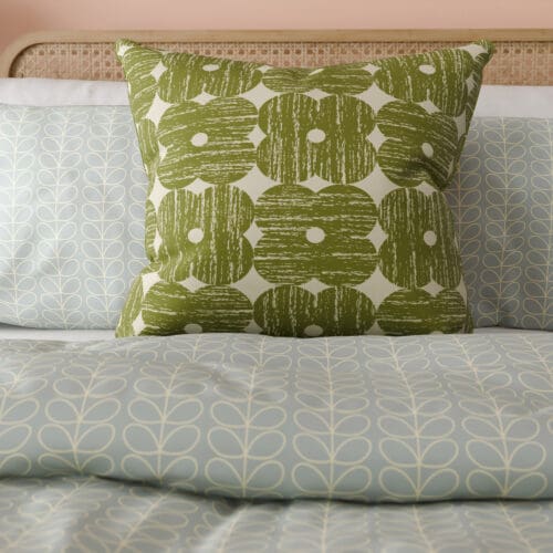 Orla Kiely Textured Flower Olive Cushion
