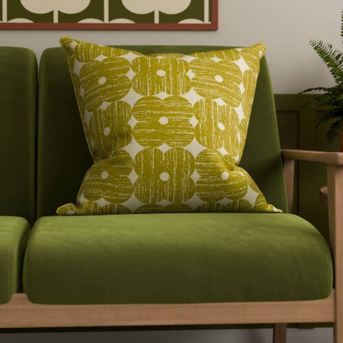 Orla Kiely Textured Flower Yellow Cushion