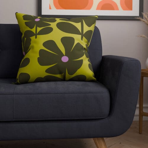 Orla Kiely Wildflower Charteuse Cushion