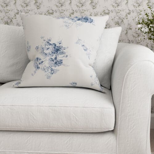 Rachel Ashwell Sunbleached Floral China Blue Cushion