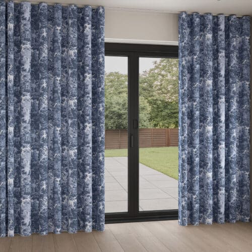 Ted Baker Landscape Navy Wave Curtain