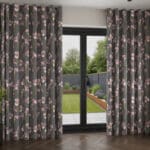 Ted Baker Velvet Wild Iris Pink & Charcoal Wave Curtain