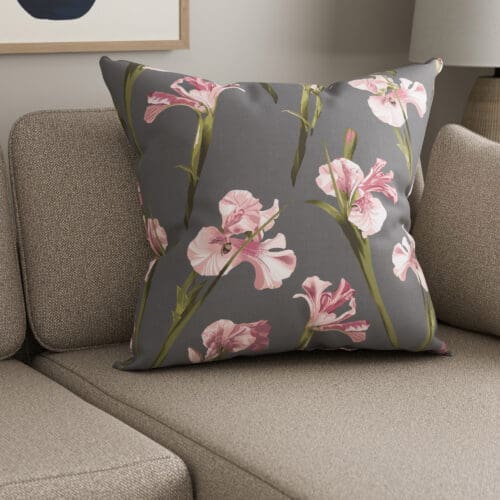 Ted Baker Velvet Wild Iris Pink & Charcoal Cushion