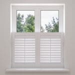 Rose White Cafe Style Plantation Shutters