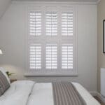 Rose White Tier On Tier Plantation Shutters
